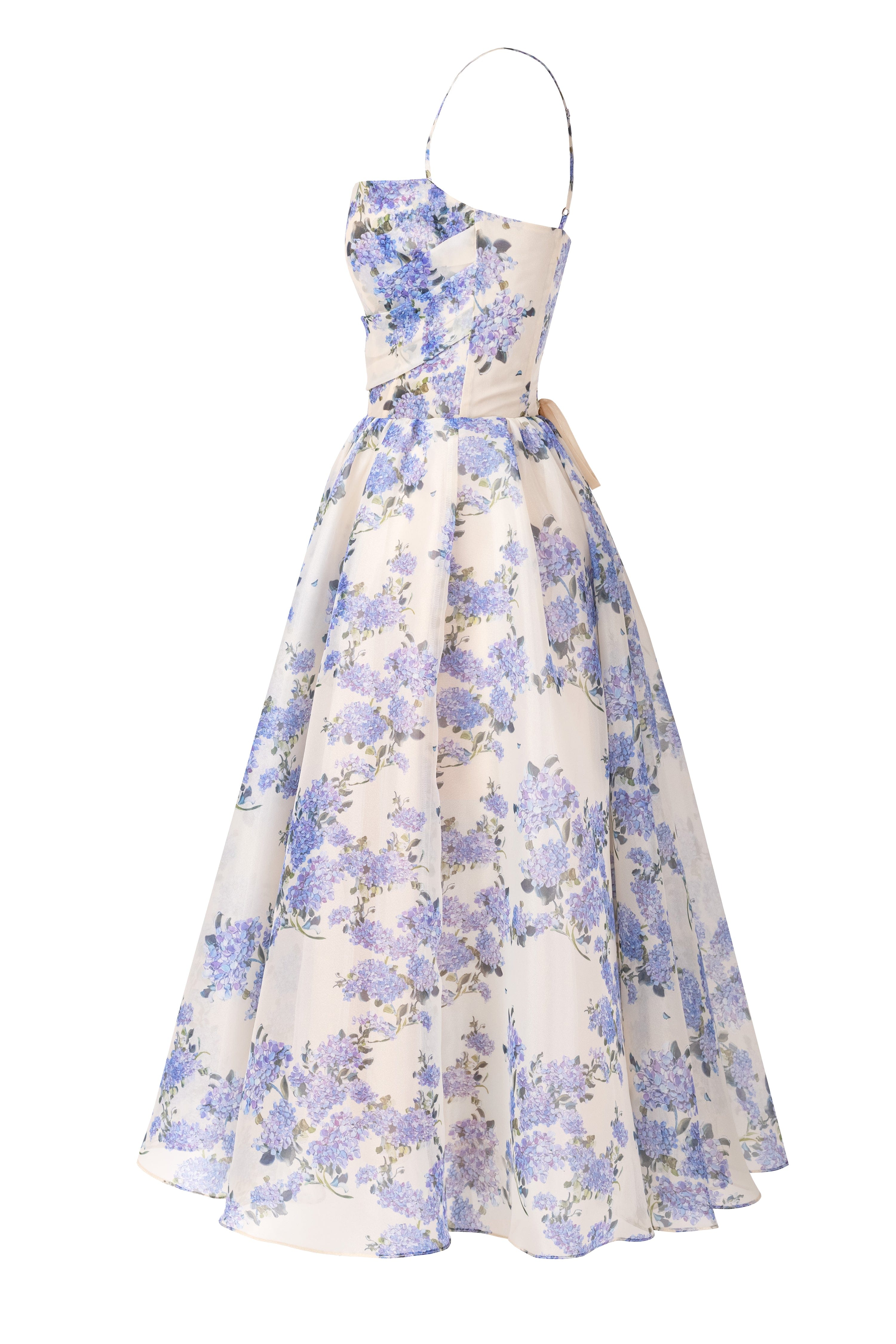Hydrangea Spaghetti Strap Midi Dress