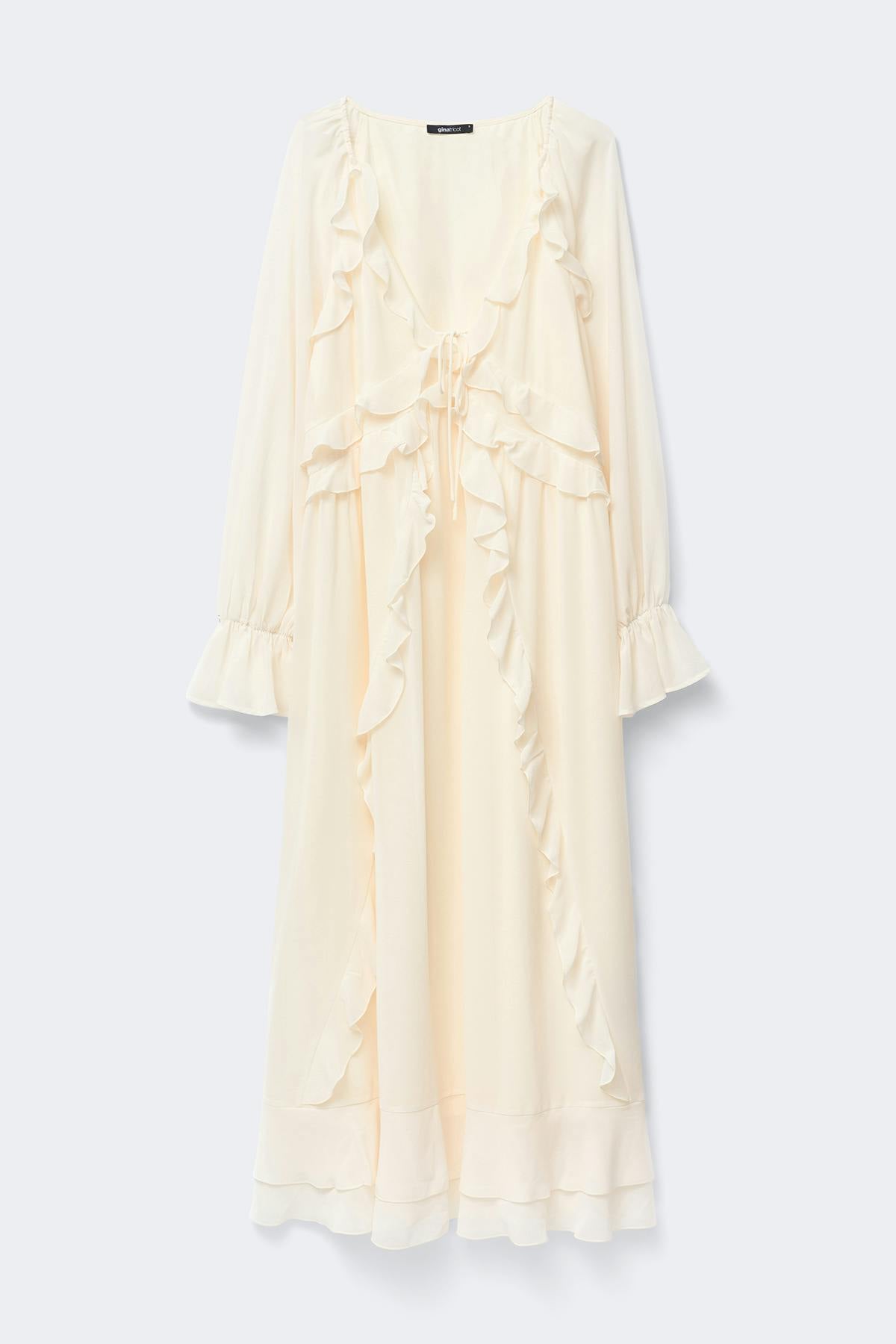 Chiffon maxi long sleeve dress