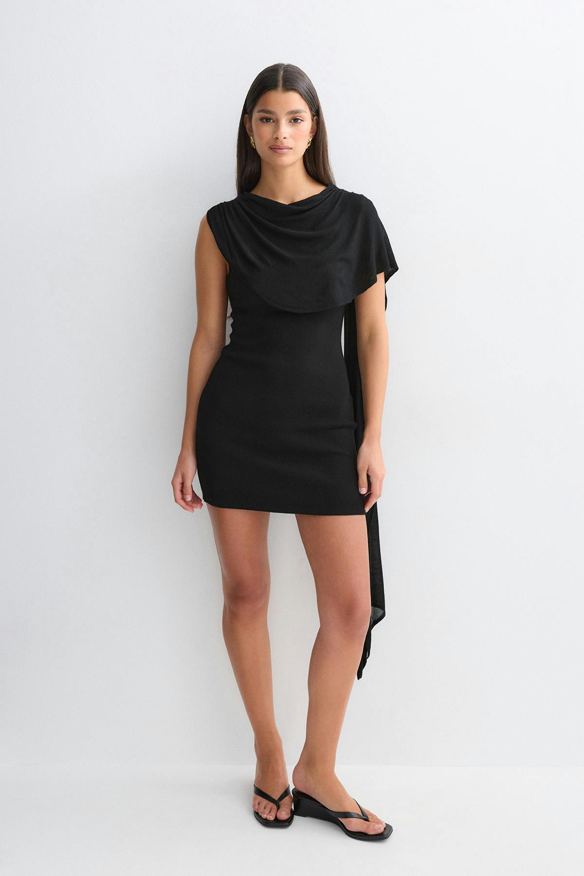 Knitted cape dress