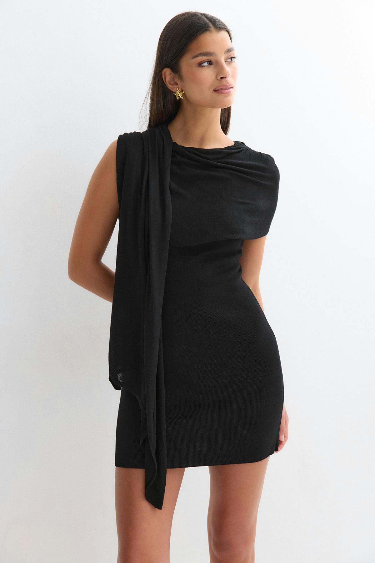 Knitted cape dress