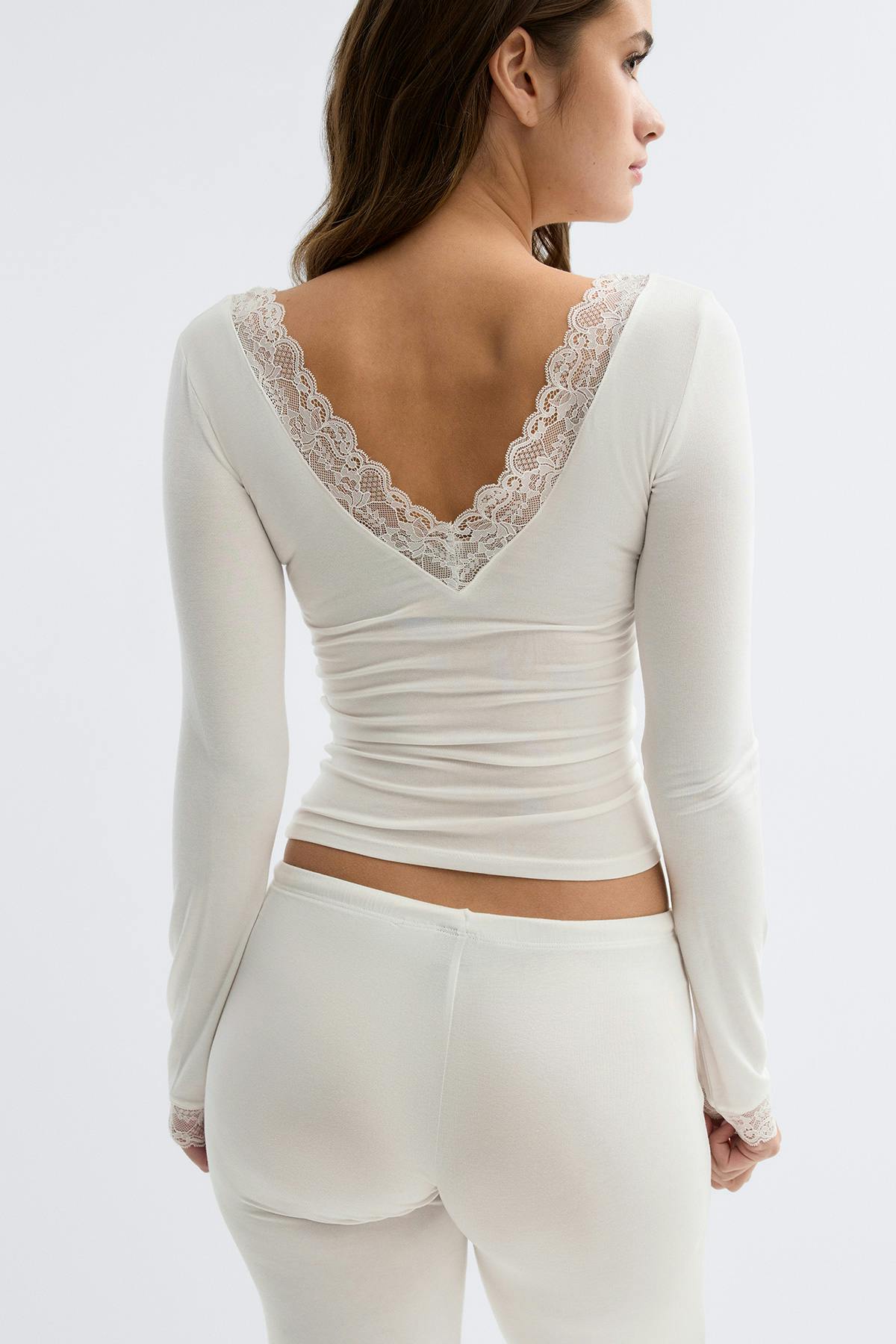 Soft lace loungewear top