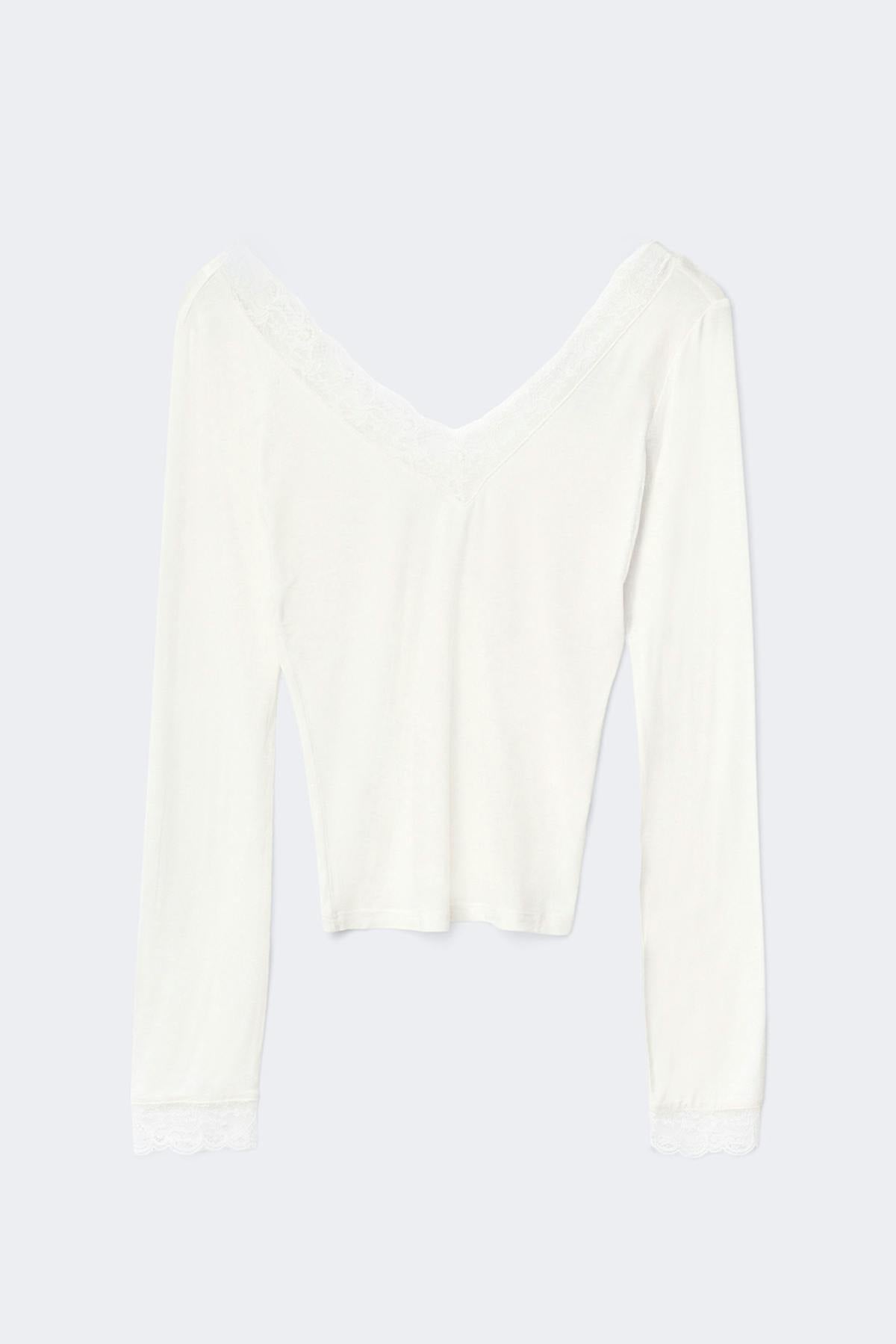 Soft lace loungewear top