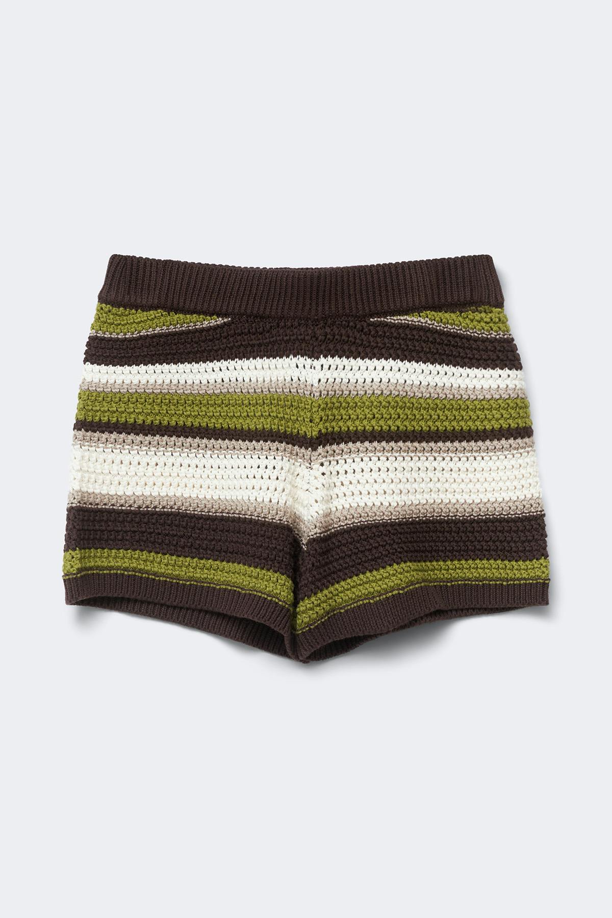 Multi stripe knitted shorts