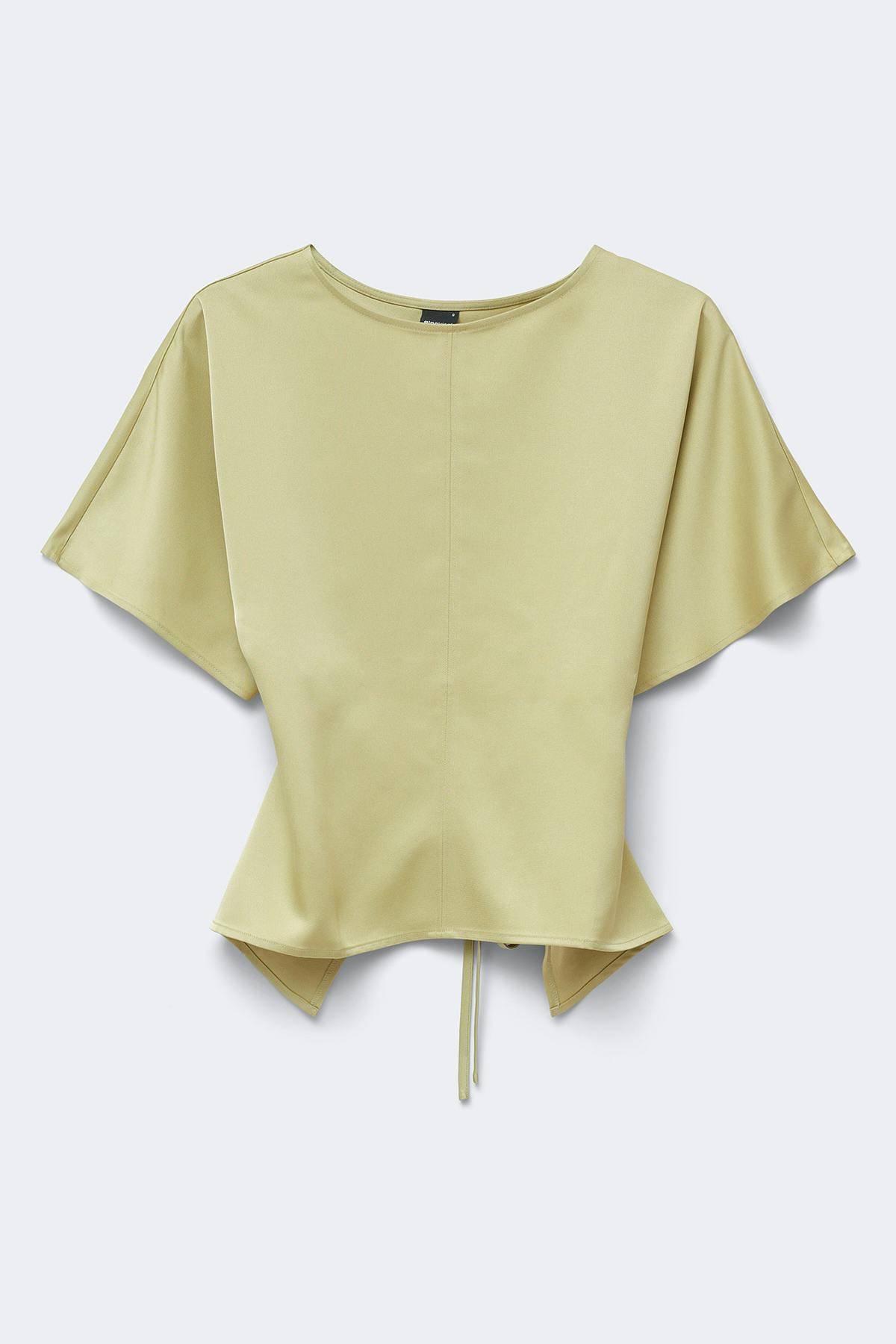 Open back satin blouse