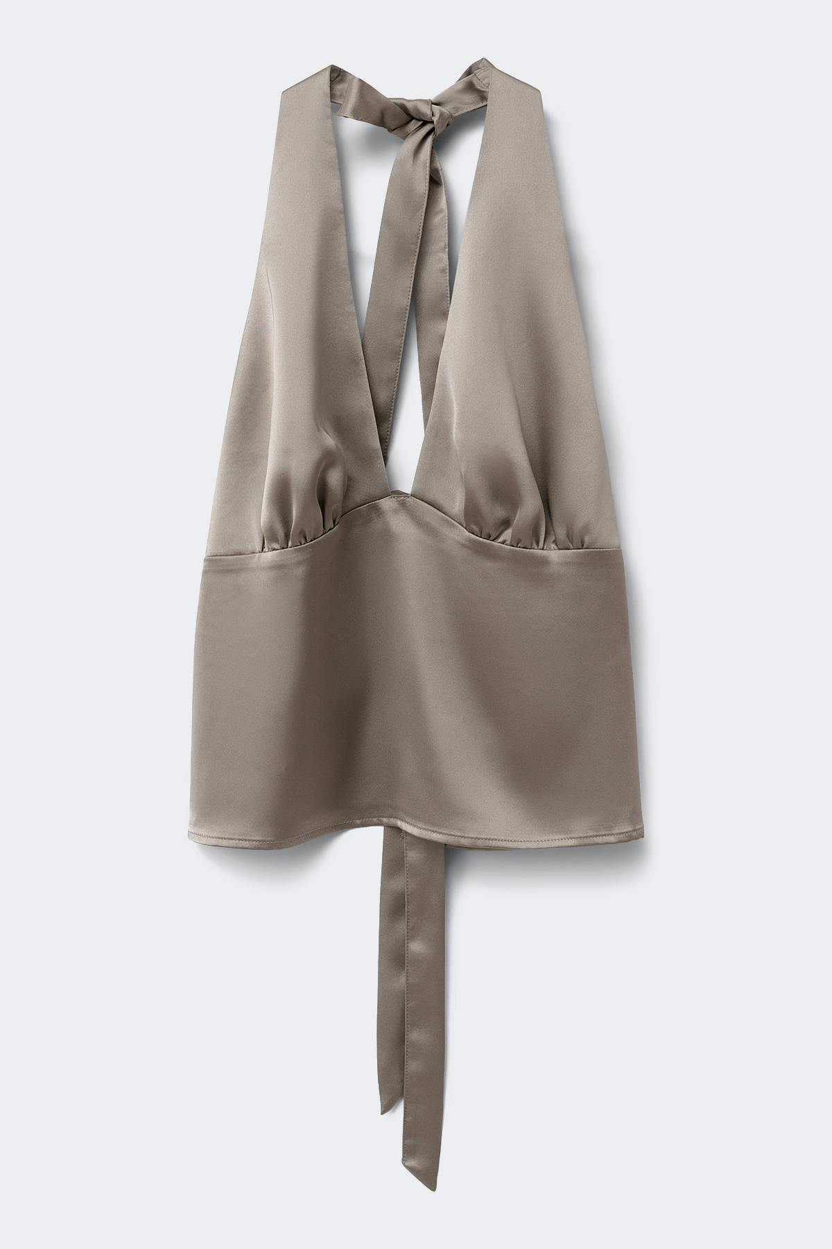 Satin tie back halterneck top