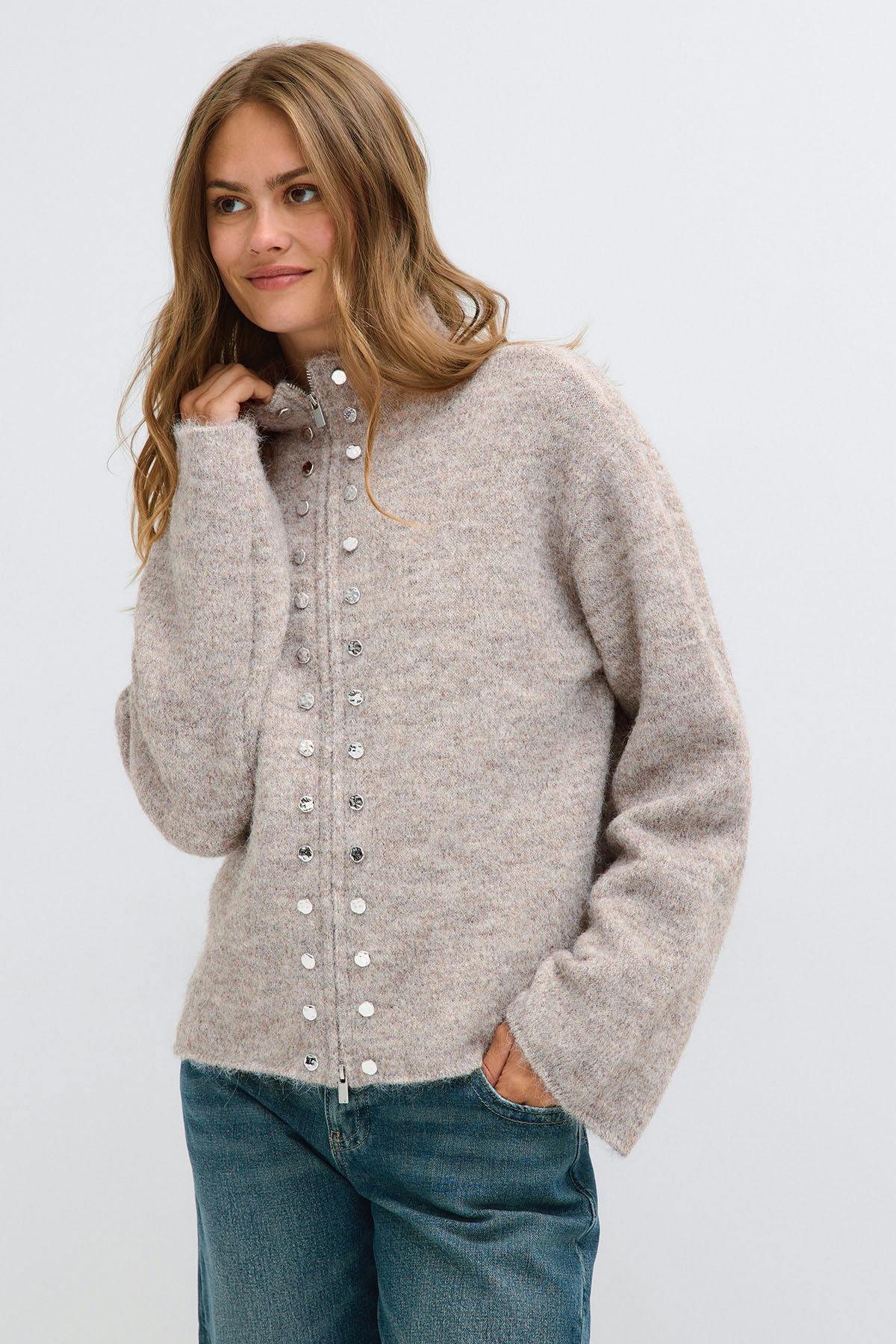 Knitted button cardigan