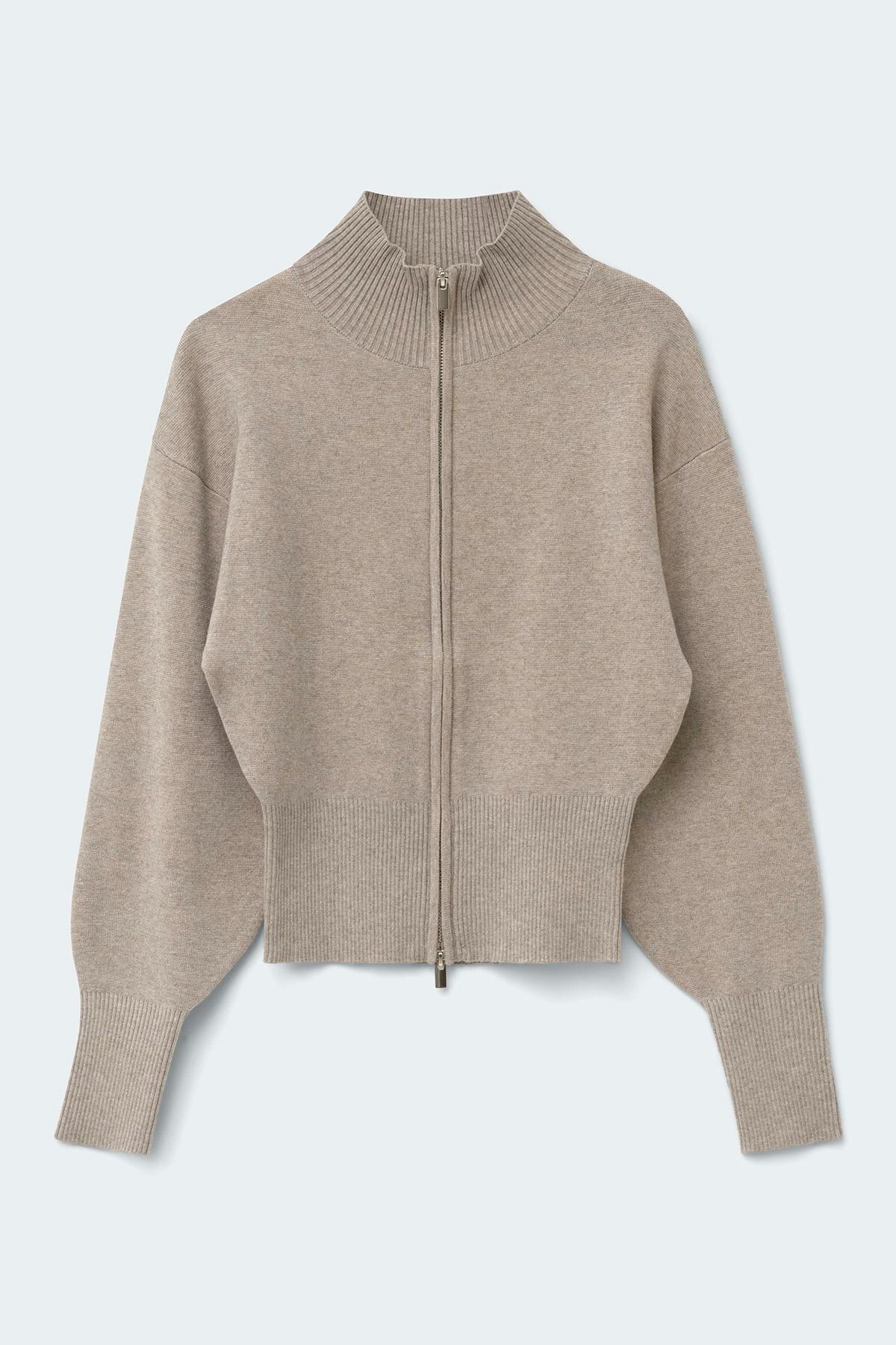 Knitted zip cardigan
