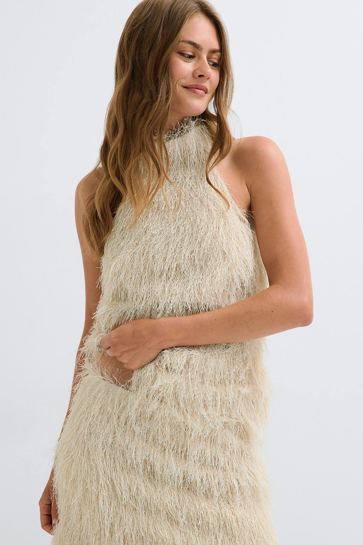 Open back halterneck top