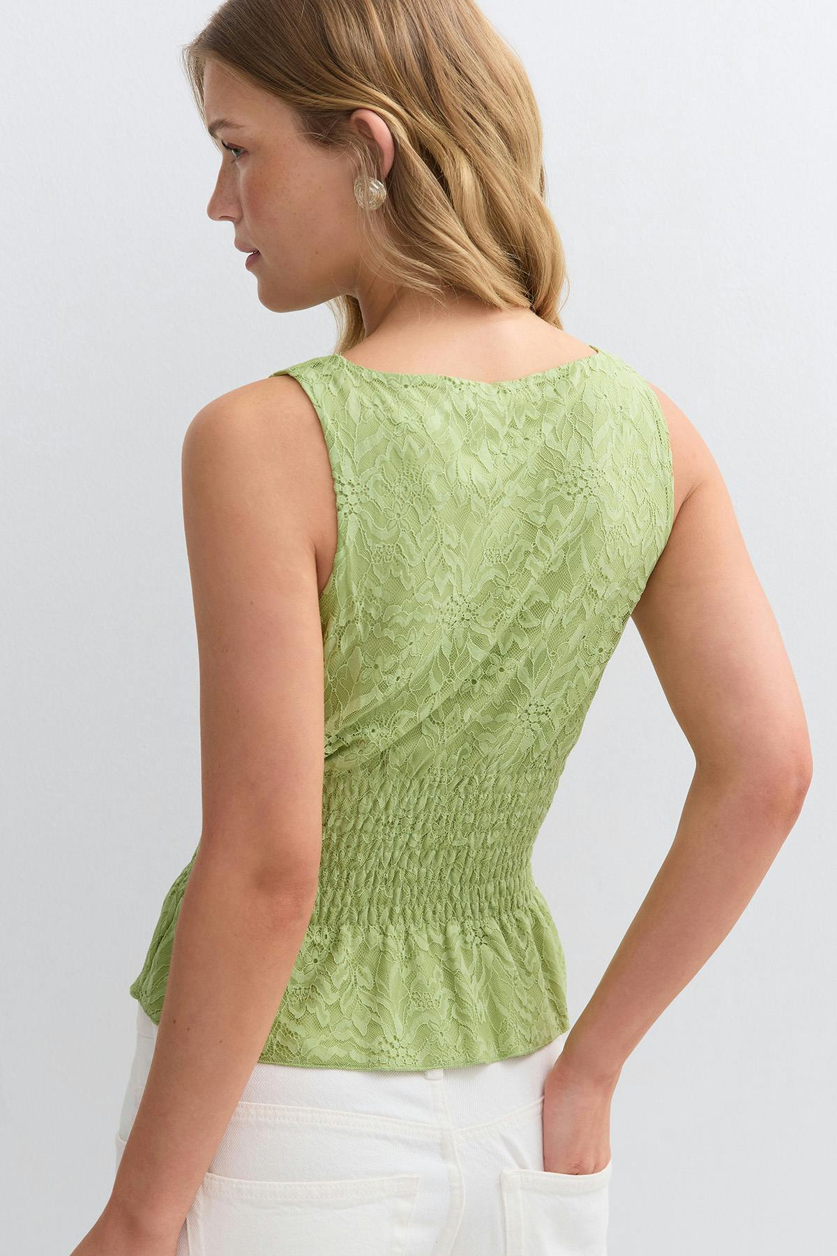 Lace smock top