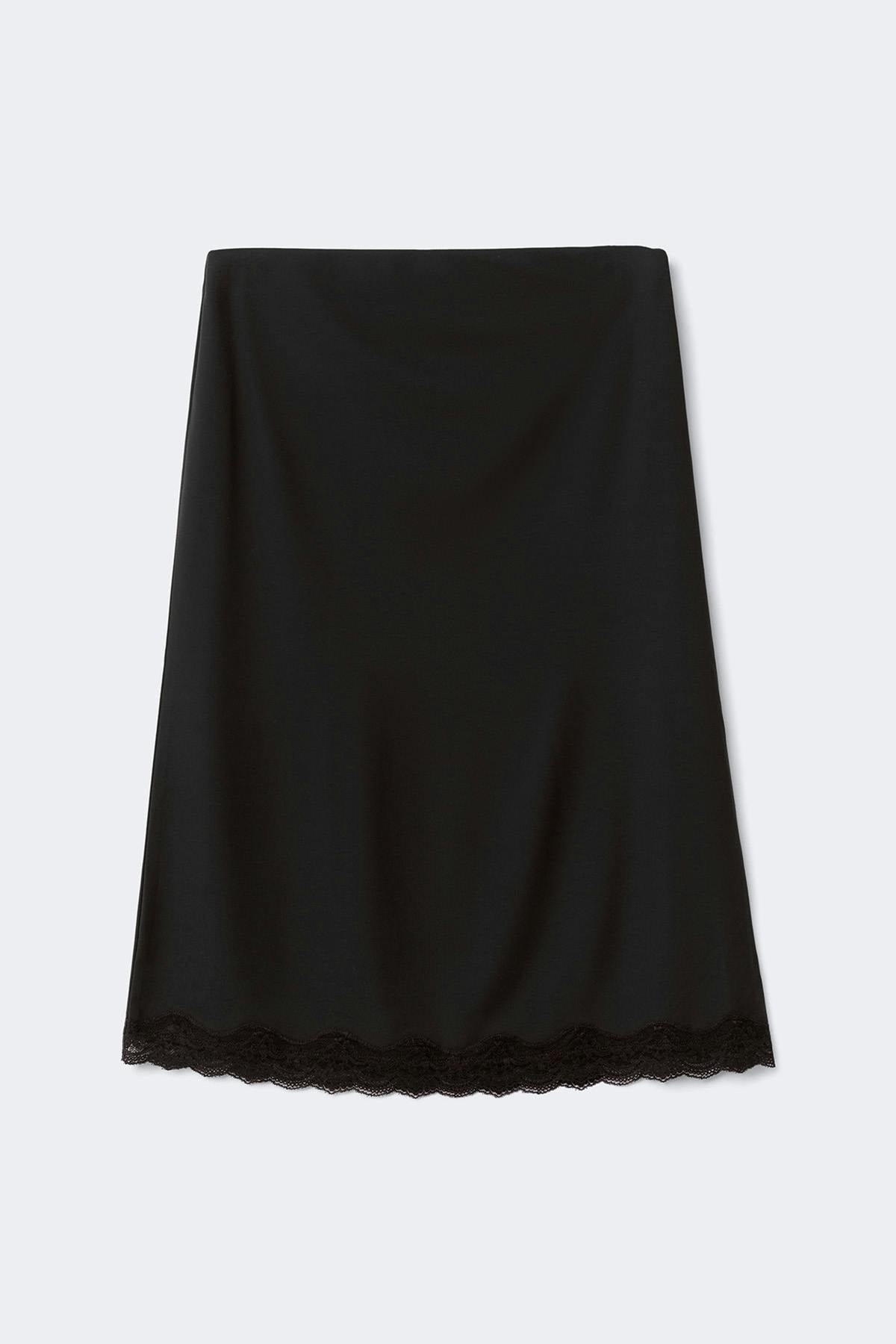90s midi lace detail skirt