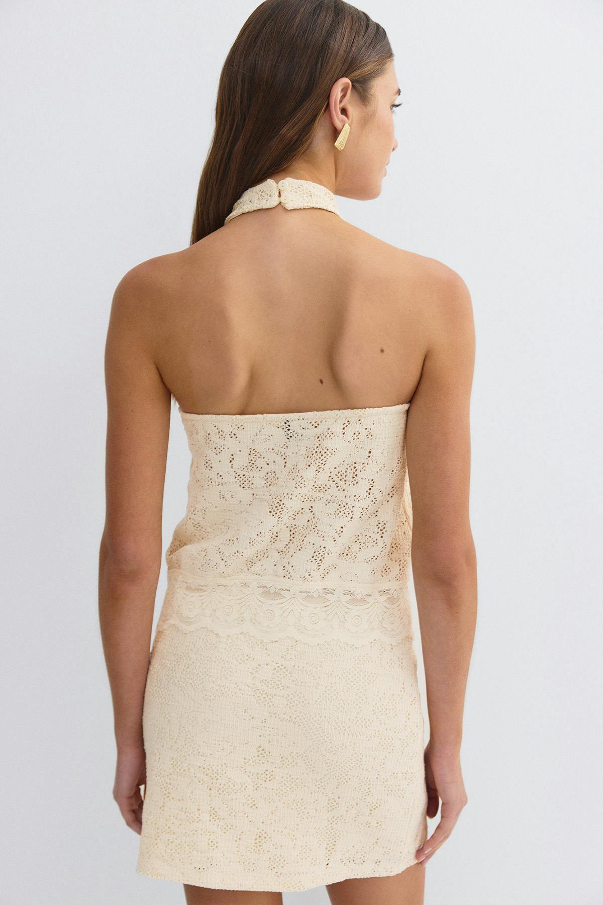 Lace halterneck top