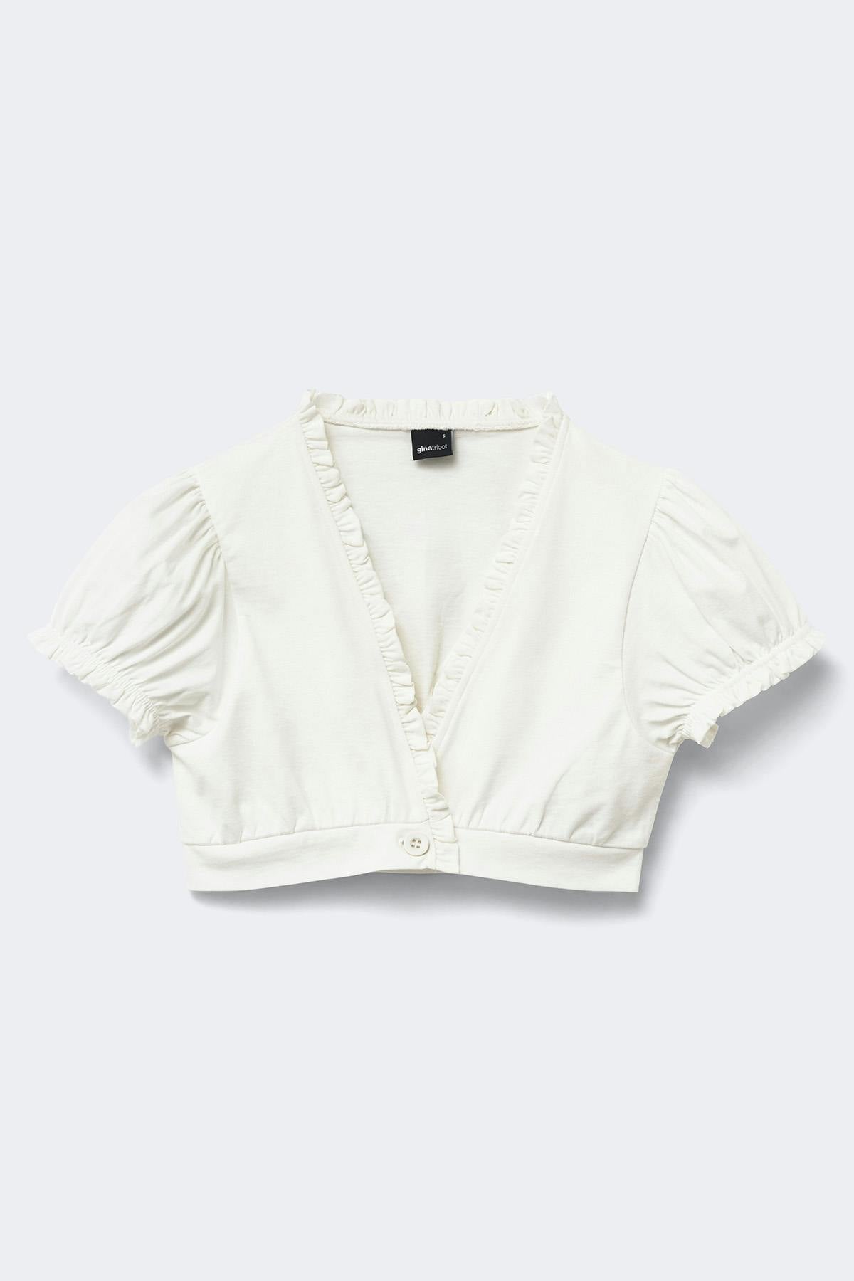 Frill one button top