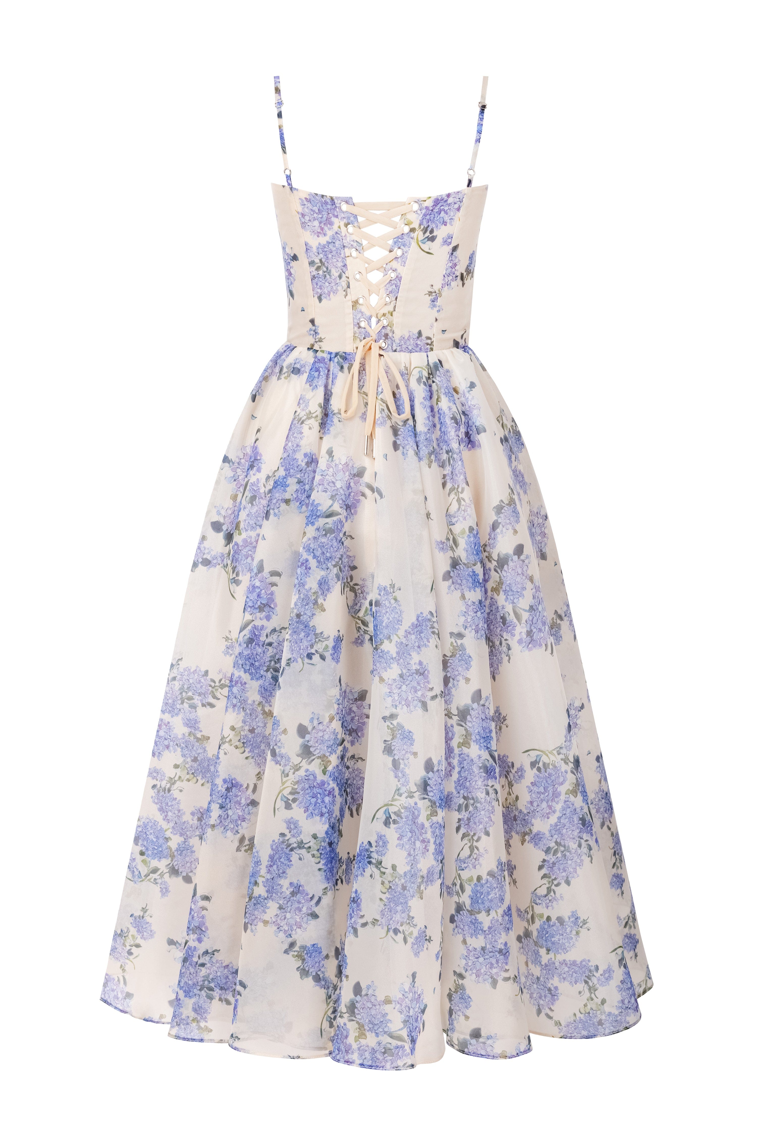 Hydrangea Spaghetti Strap Midi Dress