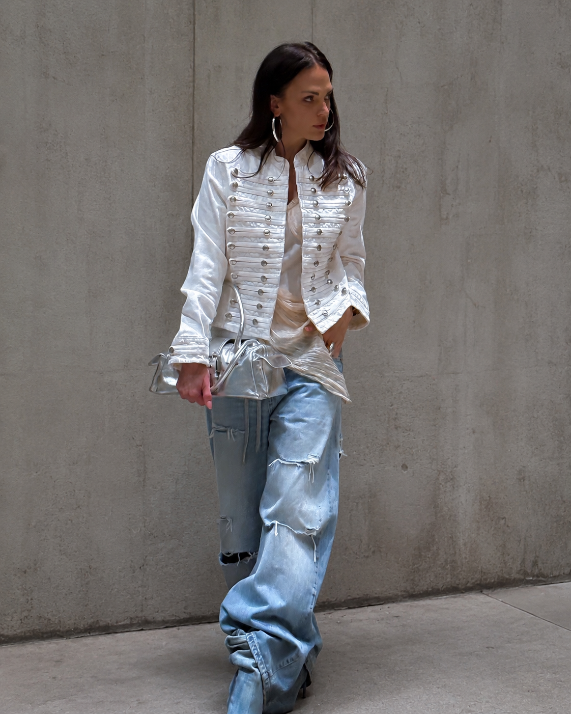 Vintage Century Cropped Napoleon Denim Jacket