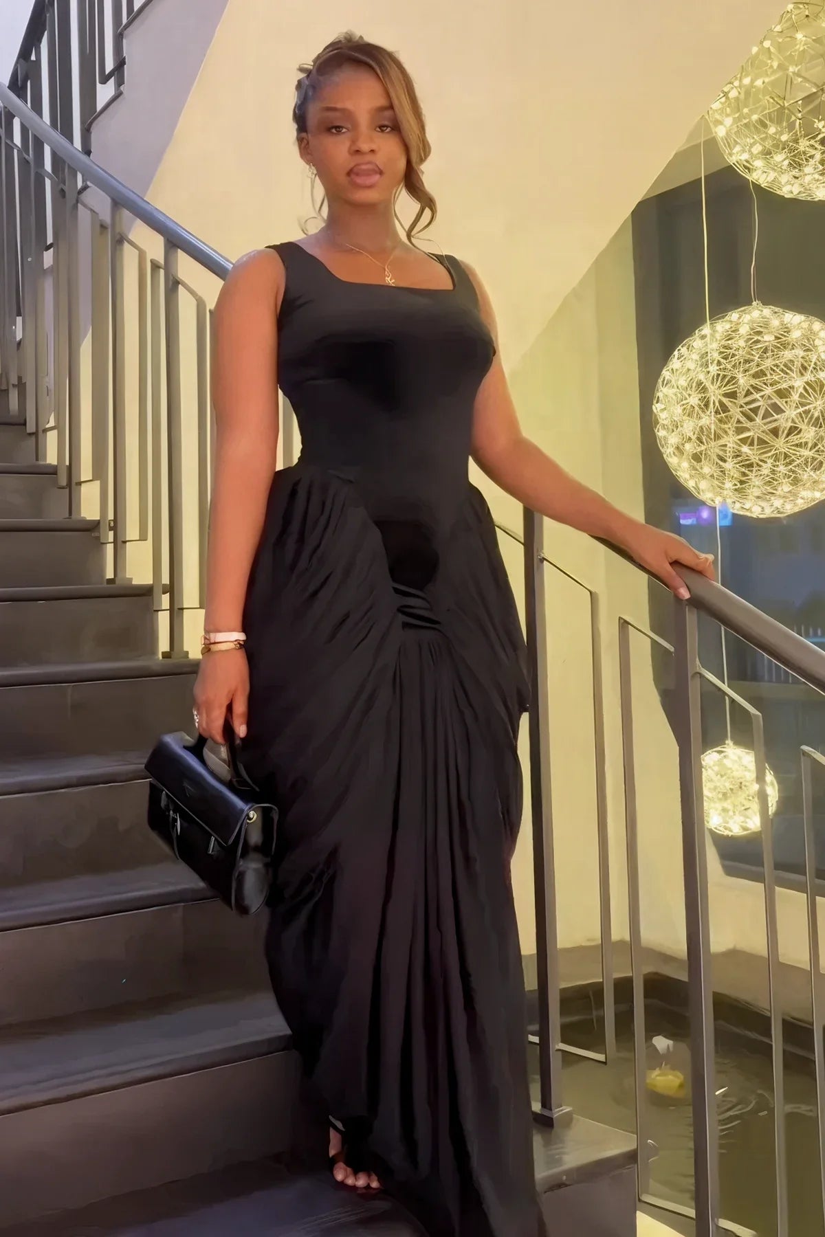 Phantom Grace Velvet Mesh Maxi Dress