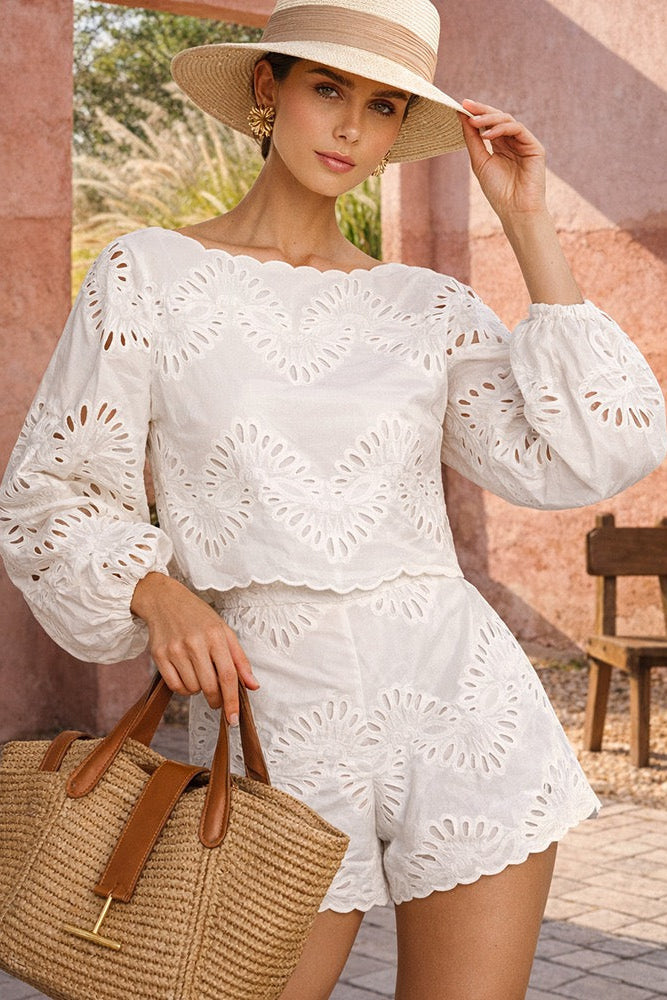 Colette Broderie Shorts Set