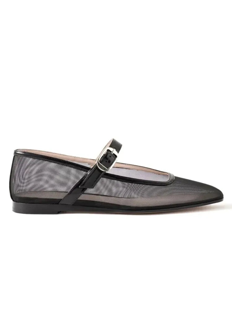 La Mode Mesh Ballet Flats