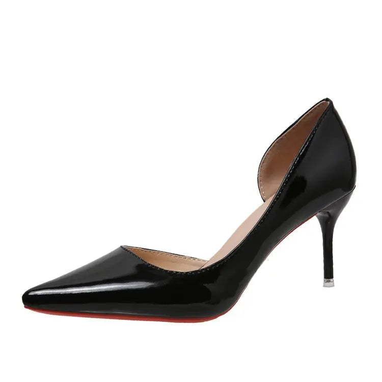 Sexy String Bead Patent Leather Women Sandals Ankle Strap Stiletto Pumps Pointed Toe Sexy Stiletto Heel Shoes Customize35-45