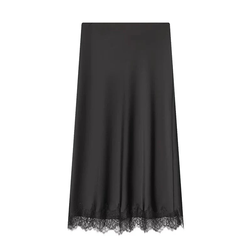 Dina Tricot Lace Trim Midi Skirt