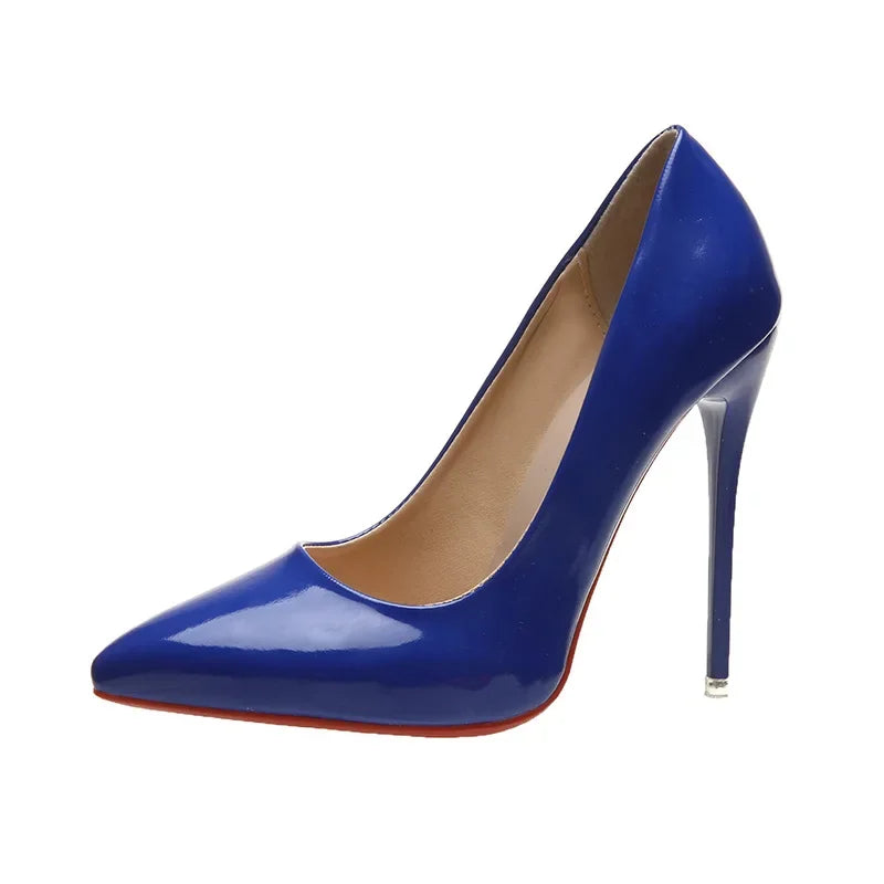 Sexy String Bead Patent Leather Women Sandals Ankle Strap Stiletto Pumps Pointed Toe Sexy Stiletto Heel Shoes Customize35-45