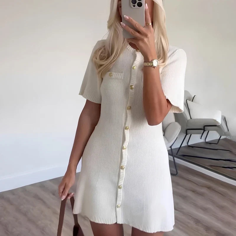 Diana Tricot Ribbed Knit Dress