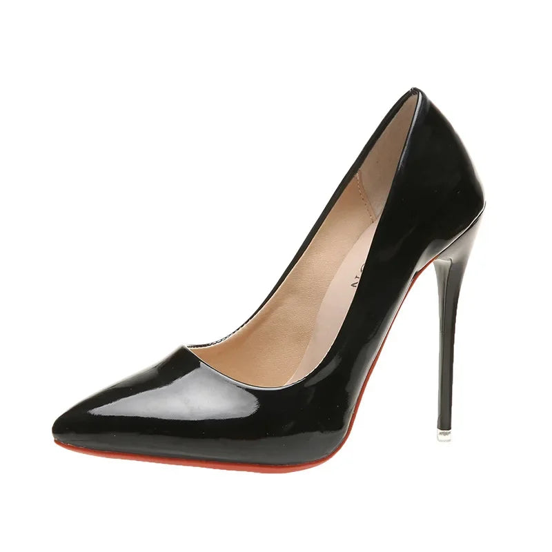 Sexy String Bead Patent Leather Women Sandals Ankle Strap Stiletto Pumps Pointed Toe Sexy Stiletto Heel Shoes Customize35-45