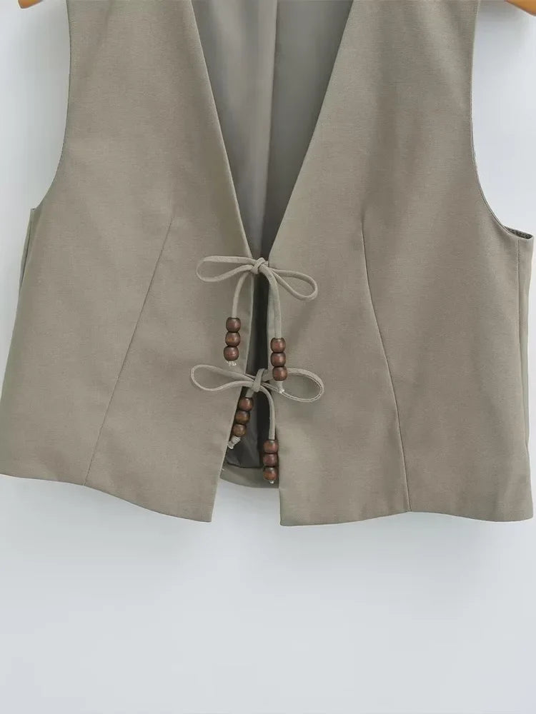Diana Tricot Front Tie Waistcoat