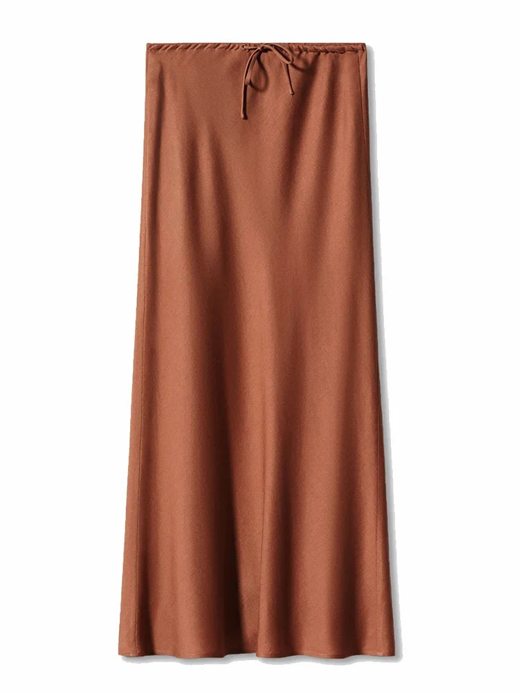 Kendall Ice Silk High-Waist Maxi Skirt