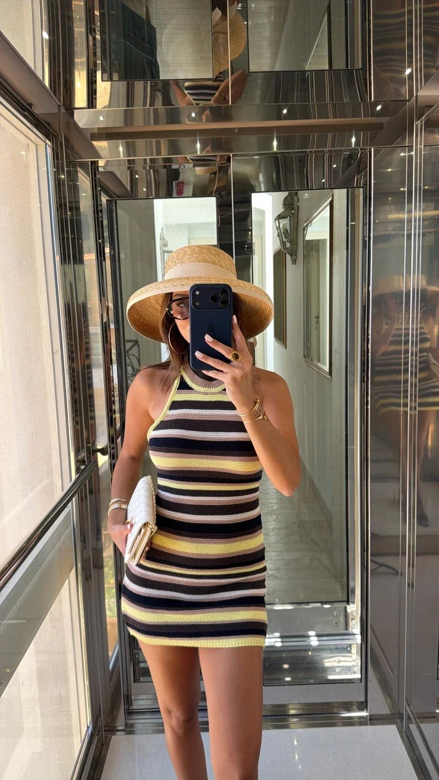 Kendall Striped Knit Mini Dress