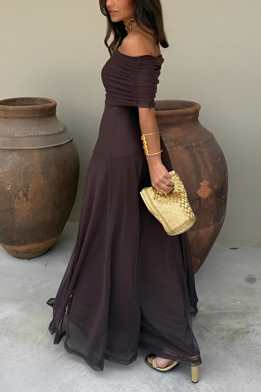 Camara Off-Shoulder Ruched Maxi Dress