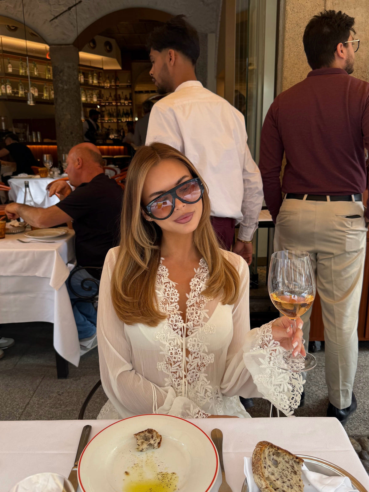 Kendall Front-Tie Lace Top