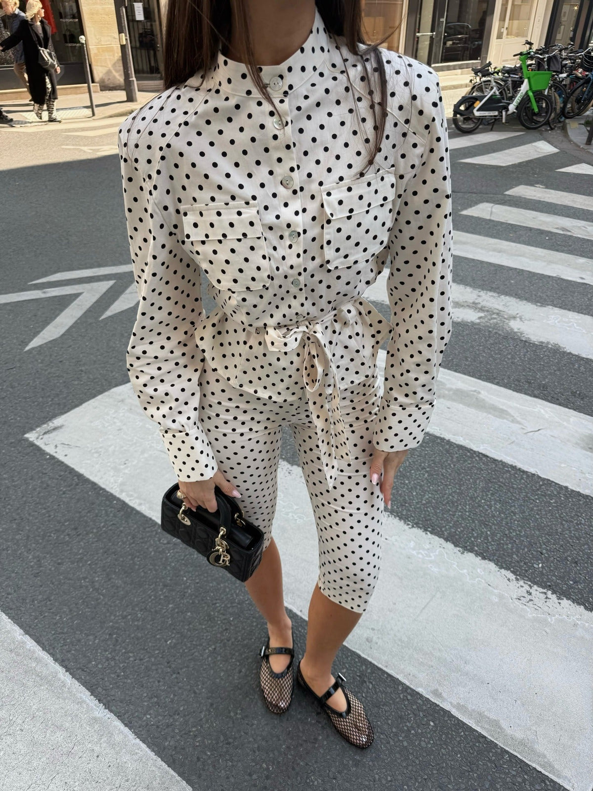 Vintage Century Polka Dot Belted Jacket & Capri Set
