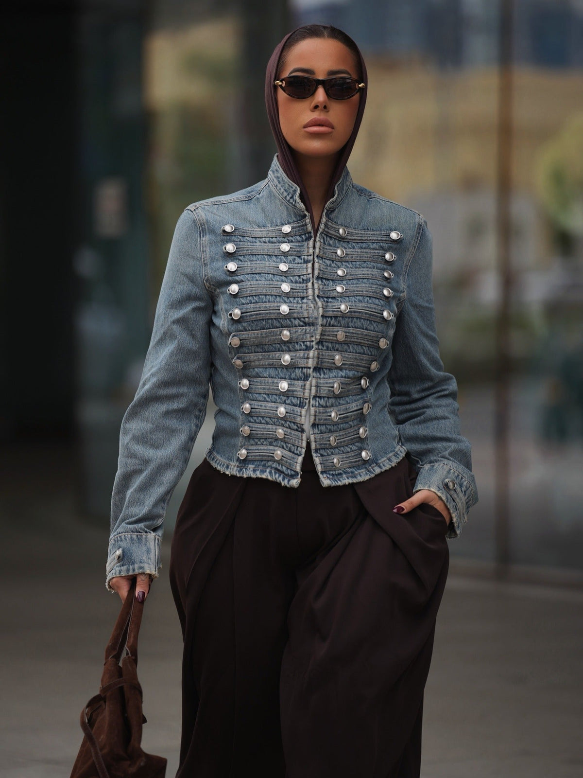 Vintage Century Cropped Napoleon Denim Jacket