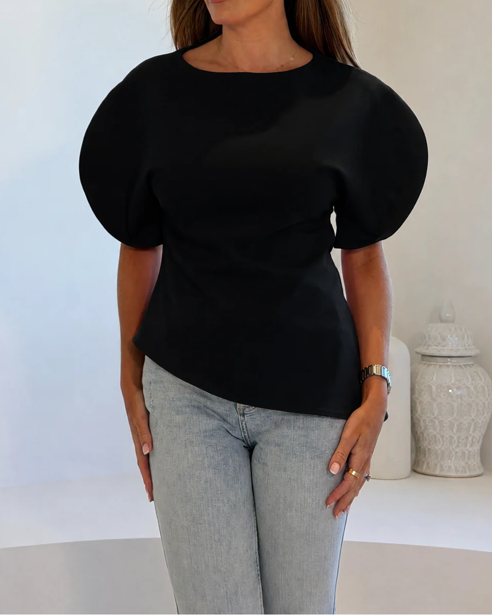 Diana Tricot Balloon Sleeve Top