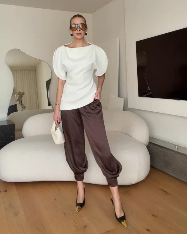 Diana Tricot Balloon Sleeve Top