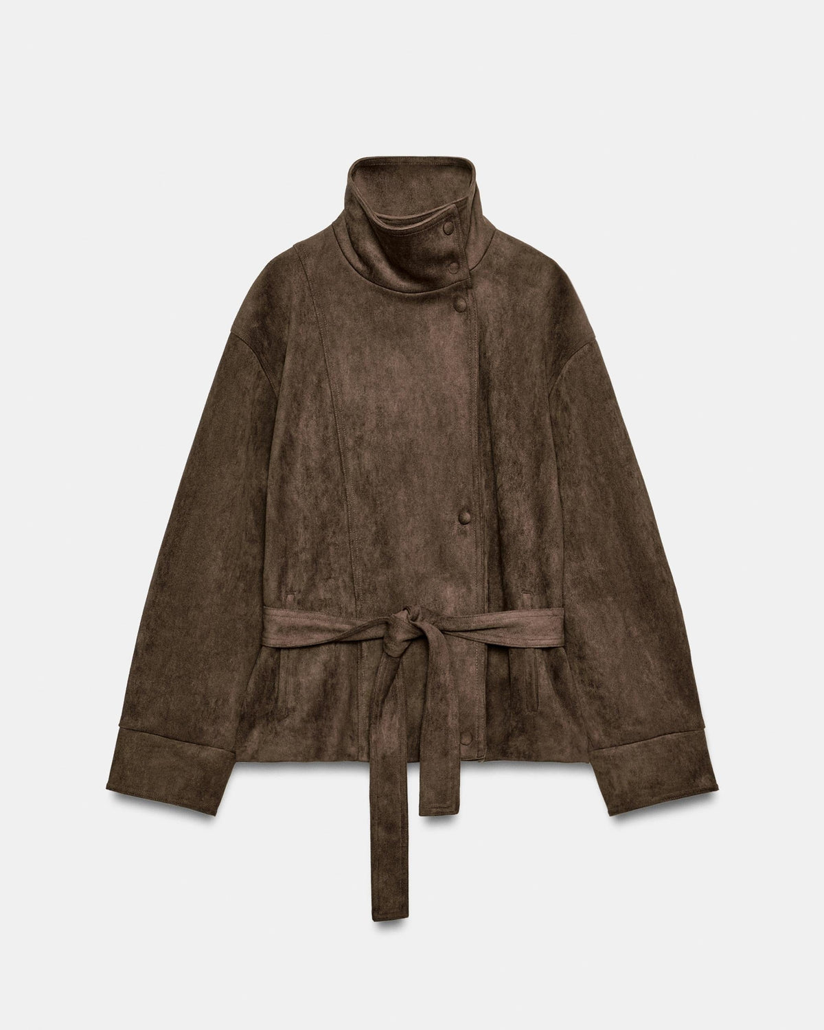 Banbury High-Neck Belted Suede Jacket