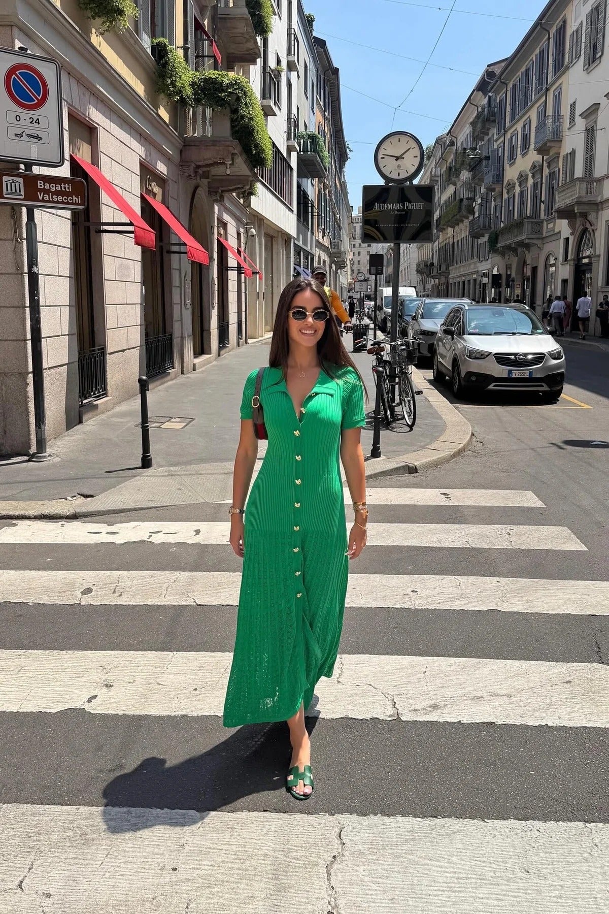 Riviera Ribbed Knit Polo Maxi Dress