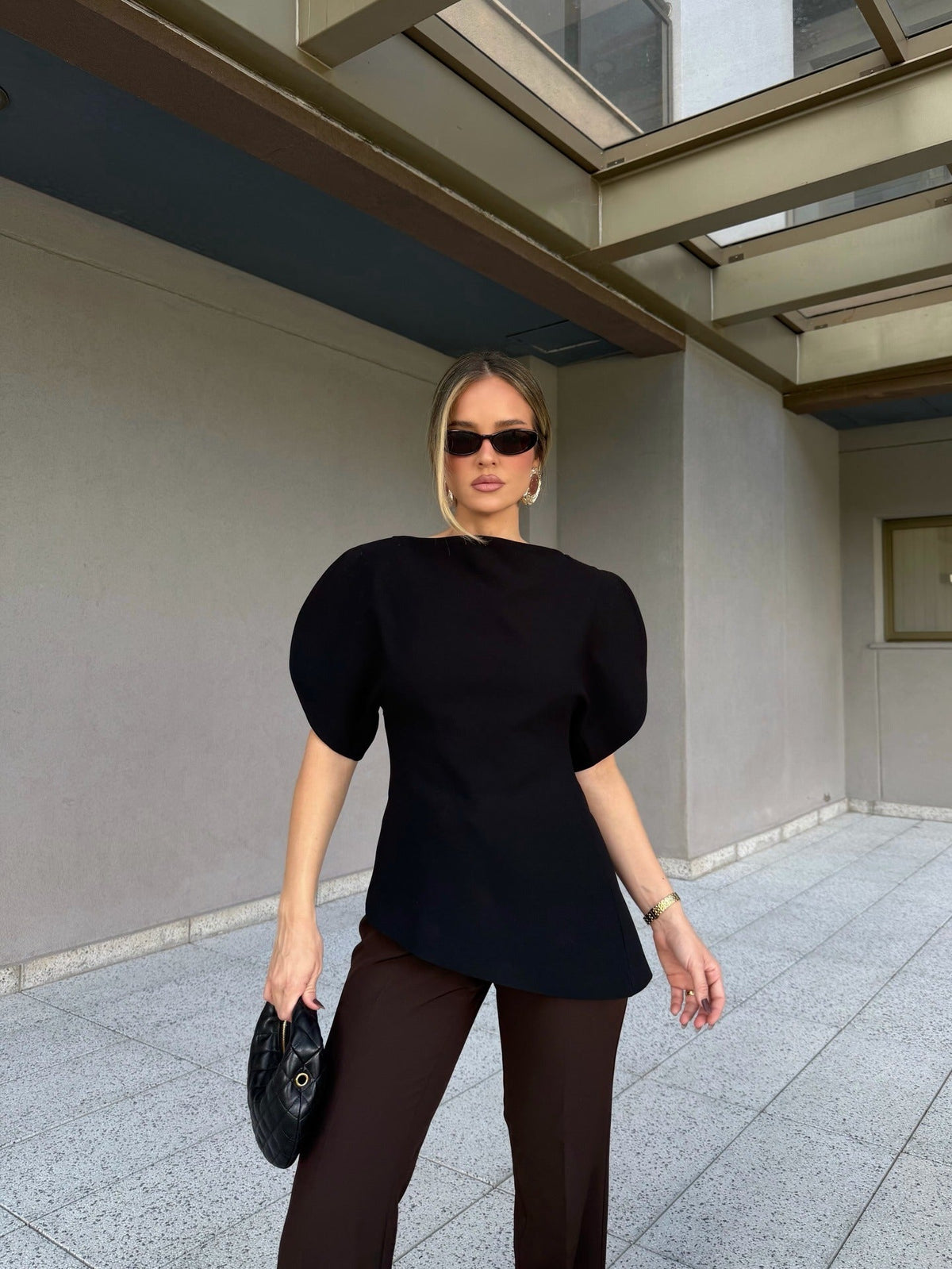 Diana Tricot Balloon Sleeve Top