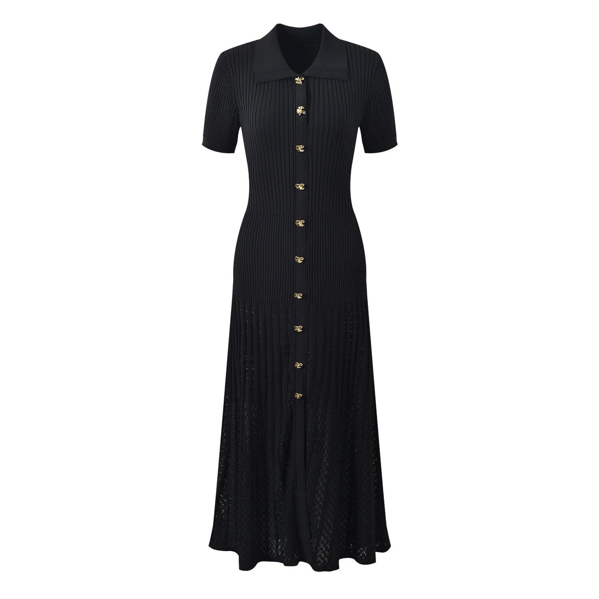 Riviera Ribbed Knit Polo Maxi Dress