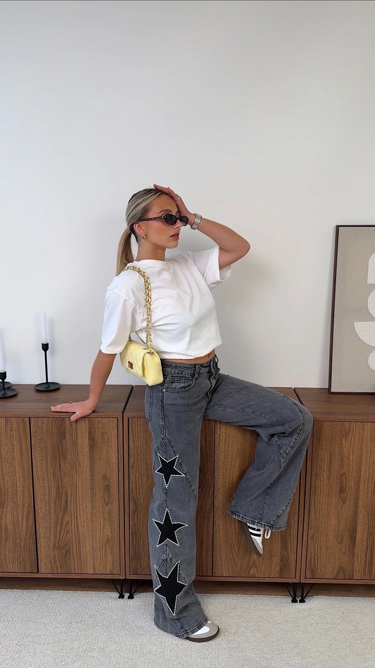 Vintage Century Wide-Leg Star Jeans