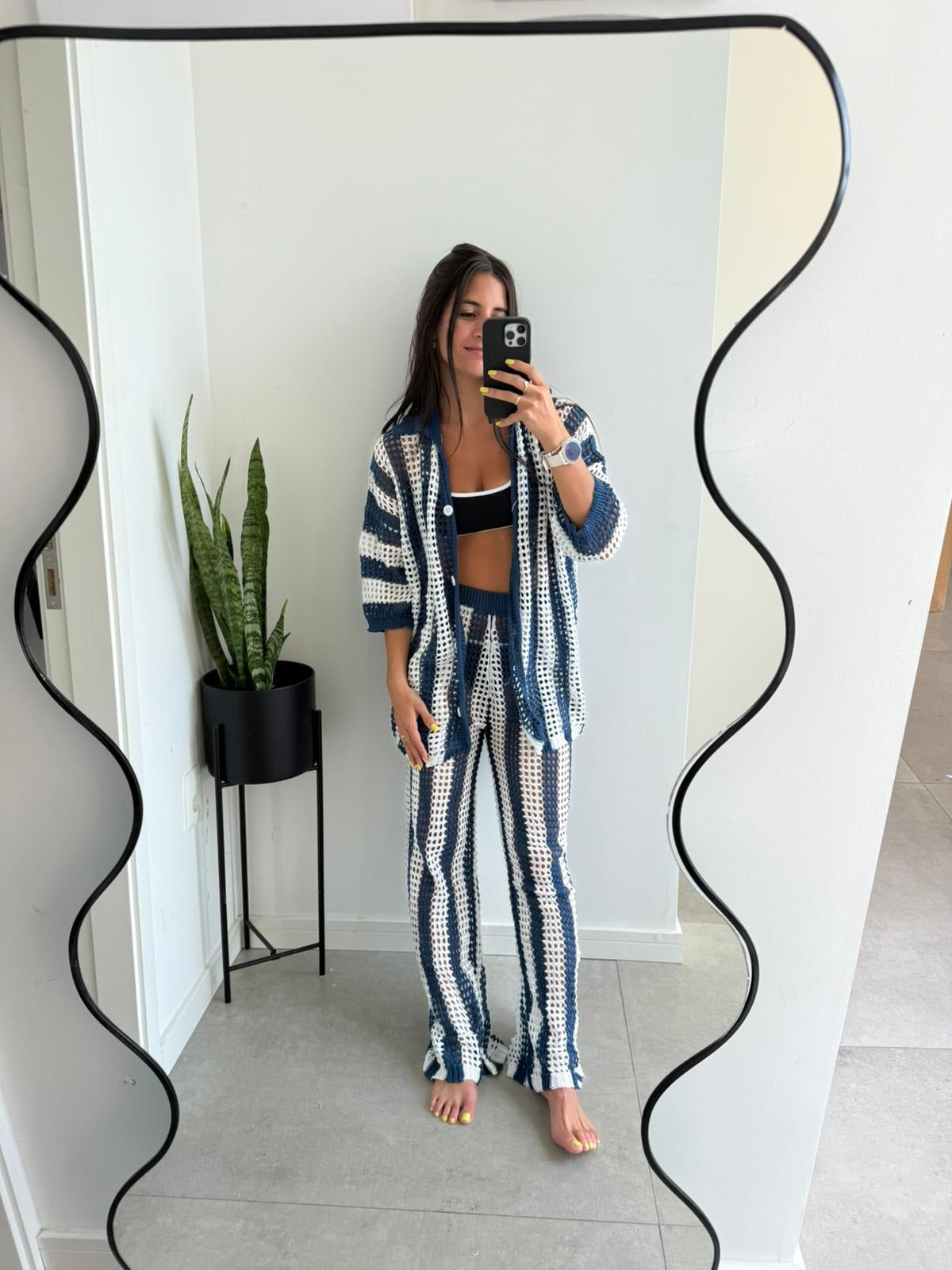 Camara Striped Crochet Co-Ord Set