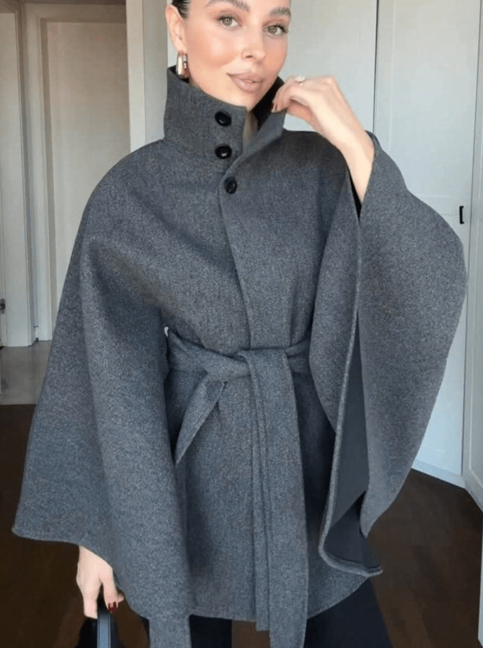 Diana Tricot Belted Cape Jacket
